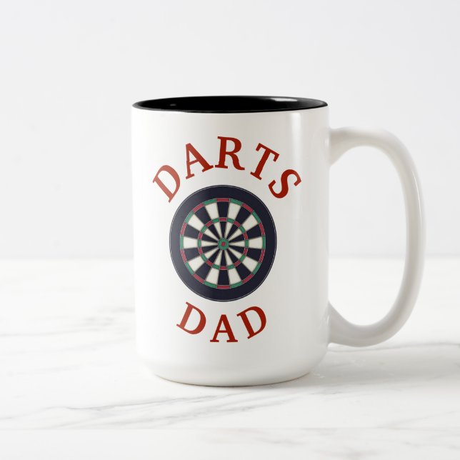 Best "DARTS DAD" Ever!  Father's Day Two-Tone Coffee Mug (Right)