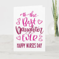 Best Daughter Ever Nurses Day Typography in Pink