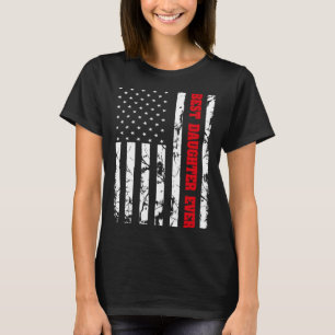 Best Daughter Ever US Vintage Flag Patriot Family T-Shirt
