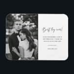 Best Day Ever Black White Wedding Photo Thank You Magnet<br><div class="desc">Black and white "best day ever" design wedding thank you magnets featuring your favourite wedding photo. Show your family and friends your appreciation for being a part of your wedding celebration with a customized photo thank you magnet,  it will be a memorable keepsake for years to come.</div>