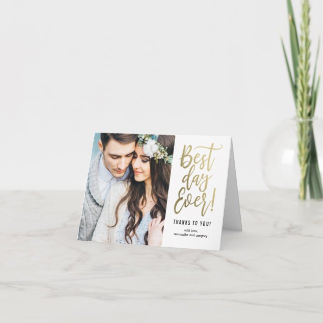 Best Day Ever EDITABLE COLOR Thank You Card (Front)