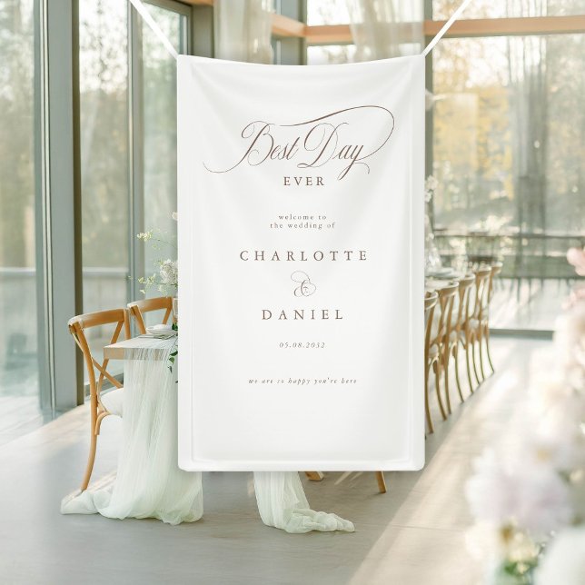 BEST DAY EVER!  Elegant, Wedding Banner (BEST DAY EVER! Elegant, Wedding Banner with your names and date.)