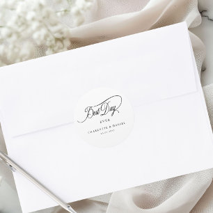 BEST DAY EVER! Elegant, Wedding Classic Round Sticker