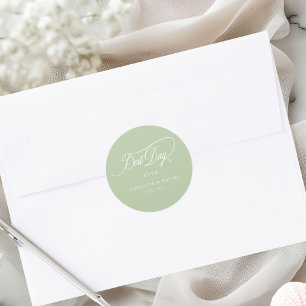 BEST DAY EVER! Elegant, Wedding Classic Round Sticker
