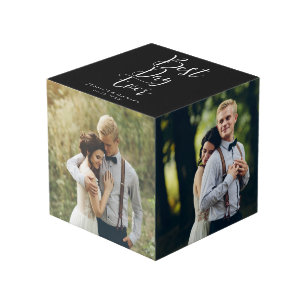 "Best Day Ever" Elegant Wedding Cube