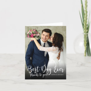 Best Day Ever Elegant Wedding Thank You Photo