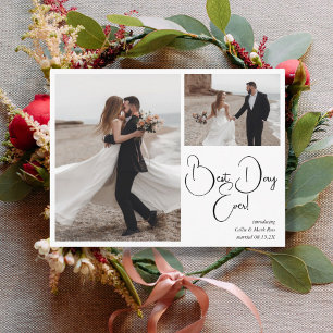 Best Day Ever Elopement Photo Announcement Postcard
