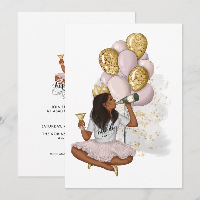 Best Day Ever Girl Birthday Invitation (Front/Back)