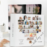 Best Day Ever Heart Shaped Photo Collage Wedding Binder<br><div class="desc">Best Day Ever, Heart Shaped Photo Collage to customize with 29 of your favourite wedding pictures. Your wedding photos are displayed in a mix of square, landscape and portrait formats to automatically form the heart shaped photo collage. The front cover is lettered with "our wedding" in modern typography and elegant...</div>