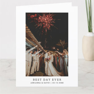 Best Day Ever   Married Couple Photo   Grateful Thank You Card