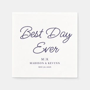 Best Day Ever Minimal and Chic Wedding Napkins