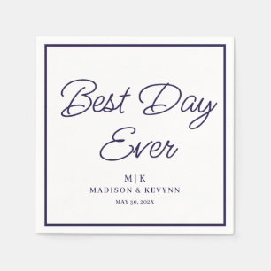 Best Day Ever Minimal and Chic Wedding Napkins