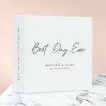 Best Day Ever | Minimalist Clean Simple Wedding Binder<br><div class="desc">Simple, stylish "best day ever" wedding day binder or photo albumn in a modern minimalist design style with a handwritten script typography in classic black and white written in an informal casual style. The text can easily be personalized for a unique one of a kind design for your special day....</div>