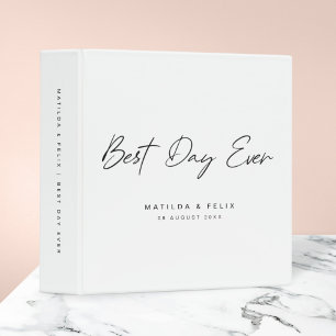 Best Day Ever Minimalist Clean Simple Wedding Binder