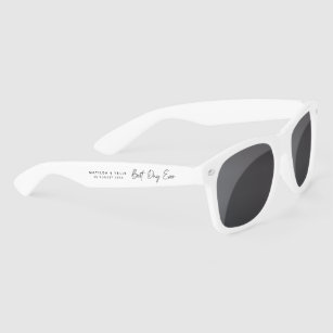 Best Day Ever Minimalist Clean Simple Wedding Day Sunglasses