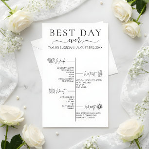Best Day Ever   Minimalist Wedding Itinerary  Flyer