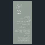 Best day ever, Modern Minimalist Light Sage Green  Program<br><div class="desc">Our Best Day Ever,  Elegant Modern Minimalist,  Black script,  Wedding Ceremony Program card.
 It is designed with scroll accent that can be personalised with custom/ personalised text for your bridal party,  ceremony details,  memorial notes and thank you message. Light Forest Sage Green theme.</div>