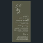 Best day ever, Modern Minimalist Olive Sage Green Program<br><div class="desc">Our Best Day Ever,  Elegant Modern Minimalist,  Black script,  Wedding Ceremony Program card.
 It is designed with scroll accent that can be personalised with custom/ personalised text for your bridal party,  ceremony details,  memorial notes and thank you message. Olive Sage Green theme.</div>