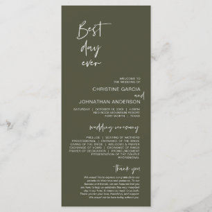 Best day ever, Modern Minimalist Olive Sage Green Program