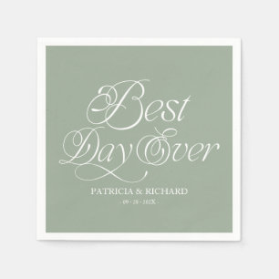 Best Day Ever Modern Minimalist Wedding Napkin