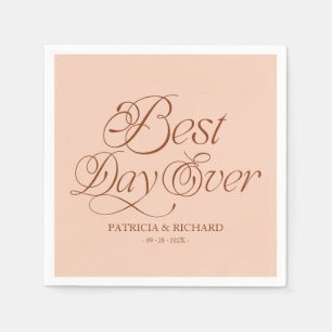 Best Day Ever Modern Minimalist Wedding Napkin