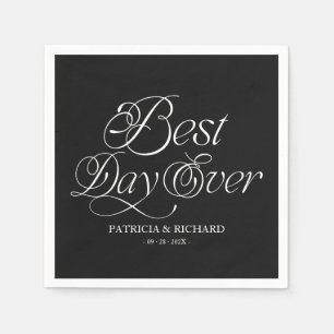 Best Day Ever Modern Minimalist Wedding Napkin