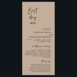 Best day ever, Modern Wedding Kraft Brown Program<br><div class="desc">Our Best Day Ever,  Elegant Modern Minimalist,  Black script,  Wedding Ceremony Program card.
 It is designed with scroll accent that can be personalised with custom/ personalised text for your bridal party,  ceremony details,  memorial notes and thank you message. Pastel Light Kraft Brown theme.</div>