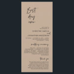 Best day ever, Modern Wedding Kraft Brown Program<br><div class="desc">Our Best Day Ever,  Elegant Modern Minimalist,  Black script,  Wedding Ceremony Program card.
 It is designed with scroll accent that can be personalised with custom/ personalised text for your bridal party,  ceremony details,  memorial notes and thank you message. Pastel Light Kraft Brown theme.</div>