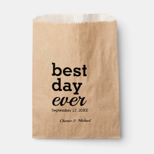 Best Day Ever Personalized Name Date Wedding Treat Favour Bag