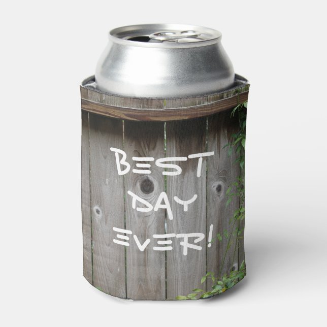 Best Day Ever! Personalized Wedding Favours Can Cooler (Can Front)