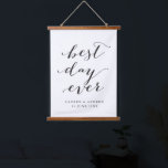 Best Day Ever Personalized Wedding Gift Hanging Tapestry<br><div class="desc">A lovely wedding gift for newly weds featuring the phrase "best day ever" in black modern calligraphy font,  personalized with the name of the happy couple underneath.</div>