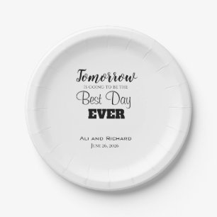 Best Day Ever Rehearsal Dinner Paper Plates