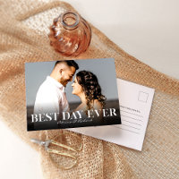 Best Day Ever Simple Wedding Thank You Photo 