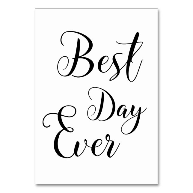 "Best Day Ever" table Signs Number (Back)