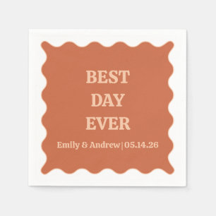Best Day Ever Terracotta Boho Wedding  Napkin