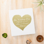 best day ever wedding album, romantic love binder<br><div class="desc">A simple,  cute and elegant design of a golden heart with his and her names in white script font-style,  with custom wedding date and the name of the photo-album 'Our Wedding Day'...  a clean and nice wedding-book to always remember the best day ever</div>