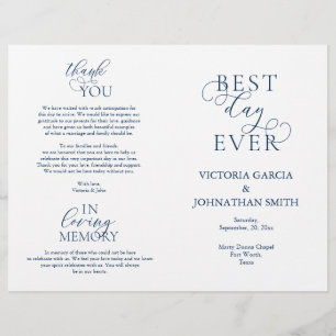 Best Day Ever, Wedding Ceremony Foldable Programs