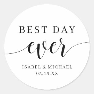 Best Day Ever Wedding Favour Labels