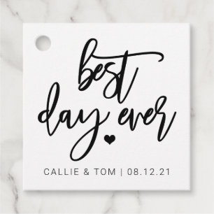 Best Day Ever Wedding Favour Tag