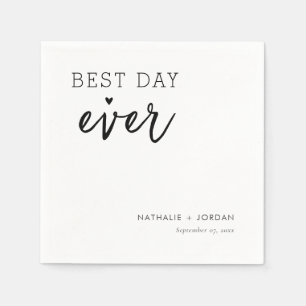 Best Day Ever Wedding Napkins Personalized Elegant