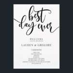 Best Day Ever Wedding Order of Ceremony Program<br><div class="desc">This program starts with the words "best day ever" as a fun way to start off your wedding. Let your guests know the important information at your ceremony in a fun program.</div>