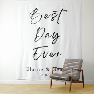 Best Day Ever Wedding Photo Prop Backdrop Tapestry