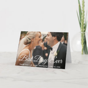Best Day Ever Wedding Photo Thank You Fold