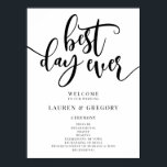 Best Day Ever Wedding Program Welcome Sign<br><div class="desc">This program starts with the words "best day ever" as a fun way to start off your wedding. Let your guests know the important information at your ceremony in a sign that welcomes guests to your wedding.</div>