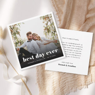 Best Day Ever Wedding Thank You Card