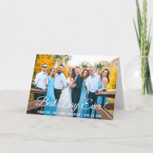 Best Day Ever Wedding Thank You Photo Fold Card