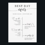 Best Day Ever Wedding Timeline Program<br><div class="desc">This program includes a timeline of your wedding as a fun and simple way to give important wedding information to your wedding guests.</div>