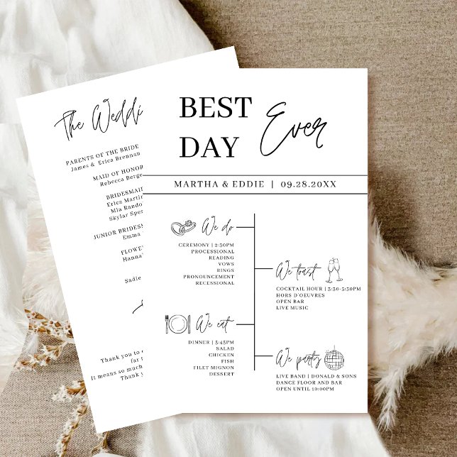 Best Day Ever Wedding Timeline Program (Creator Uploaded)