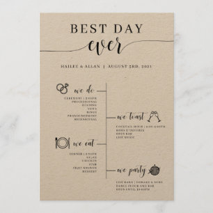 Best Day Ever Wedding Timeline Program