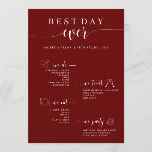 Best Day Ever Wedding Timeline Program